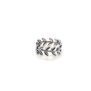 Sterling Silver Pandora Curvy Laurel Wreath Ring with Vine with Petals