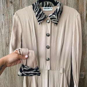 90s Zebra Print Collar Jumpsuit
