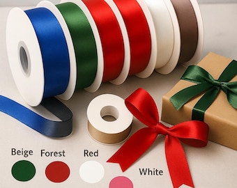 Luxury Double Face Satin Ribbon – 1" Wide | 100% Polyester, Choose Your Color & Length