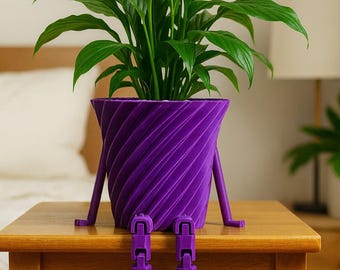 Whimsical Sitting Planter – 3D Printed Pot with Dangling Legs for Succulents, Cactus & Desk Décor