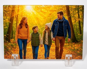 Custom Glass Photo Print: Personalized Home Decor with Stand
