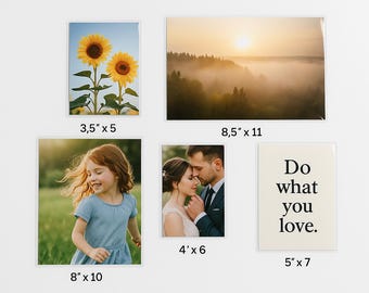 Laminated Photo & Quote Print: Personalized Picture Keepsake