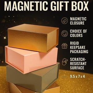 Luxury Magnetic Gift Box: Rigid Keepsake Packaging (9.5x7x4)