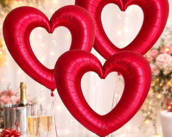 Giant Open Heart Foil Balloon, Romantic Proposal Decor, 30 Inch
