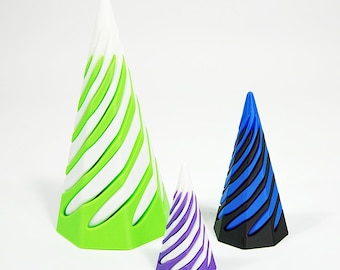 3D Printed Spiral Cone Fidget Toy: Bioplastic Optical Illusion Pyramid