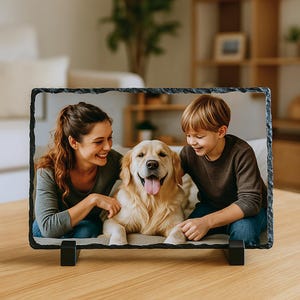 Personalized Photo Slate – Custom Stone Picture Frame Gift for Wedding, Baby, Anniversary, Birthday