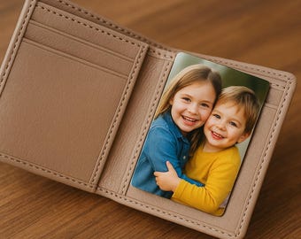 Personalized Glossy Metal Photo Card - Custom Wallet Insert