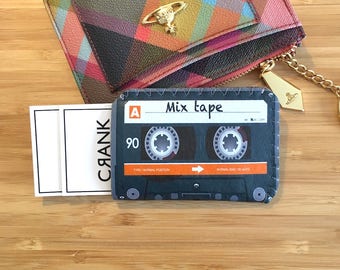 Personalised Mix Tape Cassette Business Card Holder, Business Card Case, Credit Card Holder, Oyster Card Holder, Oyster Card Case