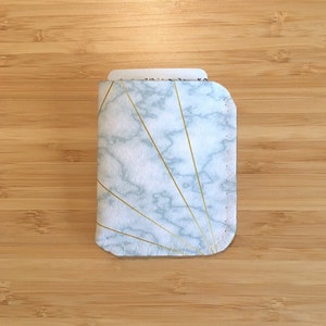 Marble Birth Control Pill Case: Gold Detail Felt Sleeve