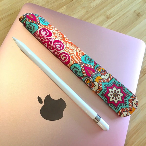 Porte-crayon Apple, étui Apple Pencil, pochette Apple Pencil, housse Apple Pencil, étui crayon iPad - Fleurs de Mandala