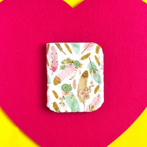 Gold Feather Birth Control Pill Case: Discreet Felt Sleeve