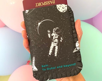 Personalised Space Astronaut Passport Holder, Child's Passport Cover, Passport Wallet, Children's Passport Case, Passport Sleeve - Space