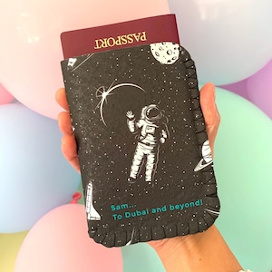 Personalisierte Weltraum Astronaut Reisepasshülle, Reisepasshülle für Kinder, Reisepasshülle für Kinder, Reisepasshülle für Kinder - Weltraum