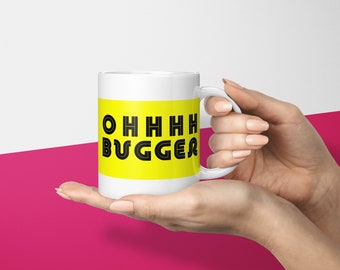 Oh Bugger Mug / Funny Swear Mug / Funny Oh Bugger Coaster / Funny Work Mug for Colleague and Worker