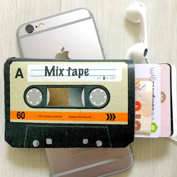 Personalised Cassette Tape Business Card Holder, Personalised Oyster Card Holder, Travel Pass Holder, Card Sleeve, Card Case, Wallet