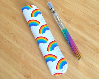 Rainbow VAPE PEN CASE, Vape Pen Holder with Keyring or Lanyard