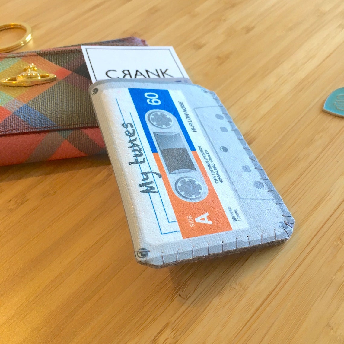 personalised mix tape cassette business card holder oyster