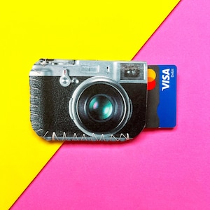 Porte-cartes pour appareil photo rétro, Porte-cartes de visite pour appareil photo, Porte-cartes Oyster, Porte-cartes, Cadeau pour photographe, Porte-monnaie