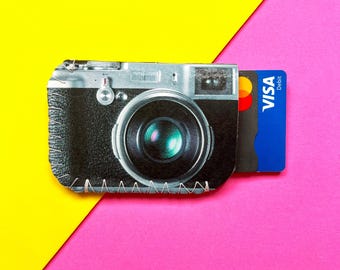 Retro Camera Card Holder, Camera Business Card Holder, Oyster Card Holder, Card Holder, Gift for Photographer, Money Wallet