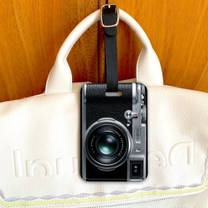 Retro Camera Luggage Tag / Vintage Camera Luggage Tag / Travel Tag / Retro Custom Luggage Tag / Suitcase Tag /  Photographer Bag Tag