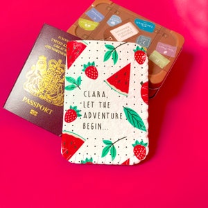 Personalised Passport Holder: Summer Fruits Felt Passport Cover