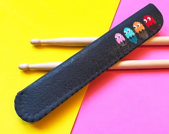Retro Game Bugs Drum Stick Holder: Drum Stick Case Gift For Drummer