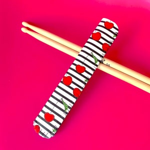 Red Cherry Drum Stick Holder Case for Girl Drummer Gift