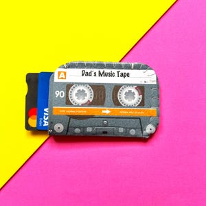 Personalisierter Mix Tape Kassette Visitenkartenhalter, Benutzerdefinierter Kartenhalter, Auster Kartenhalter Hülle, Studenten Ausweishülle, Geschenk für Ihn