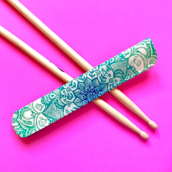 Green Mandala Pattern Drum Stick Case