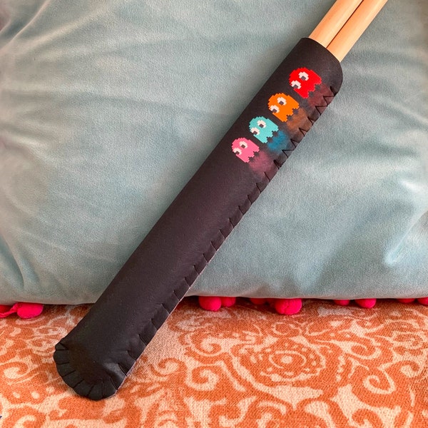 Retro Drumstick Halter, Drumstick Case, Drumstick Sleeve - Retro Game Bugs