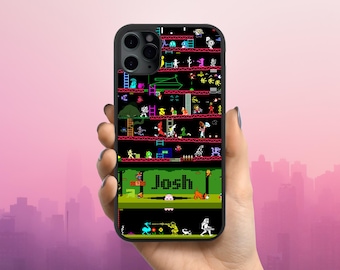 Gamer iPhone Case Personalised Game Characters, Retro Gamer Gift