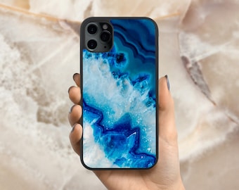 Blue Agate Quartz Crystal iPhone Case