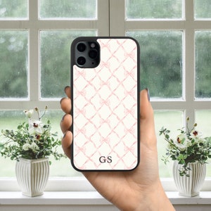 Rosa Schleife iPhone Fall, personalisierte Schleife kokett iPhone Fall, Geschenke für sie, für iPhone 11, 12, 13, 14, 15, Mini, Plus, Pro, Pro Max