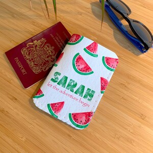 Personalised Travel Passport Holder, Watermelon Passport Cover, Passport Wallet, Passport Case, Bon Voyage Gift