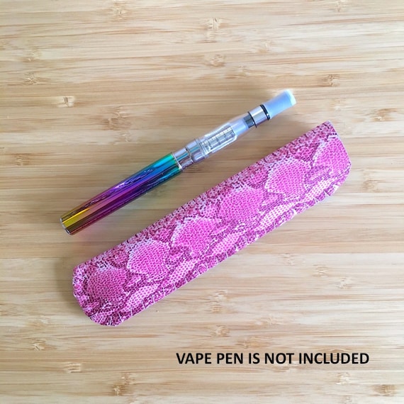 Pink Snake Skin VAPE CASE Holder for Vape Pen With Keyring Attachment