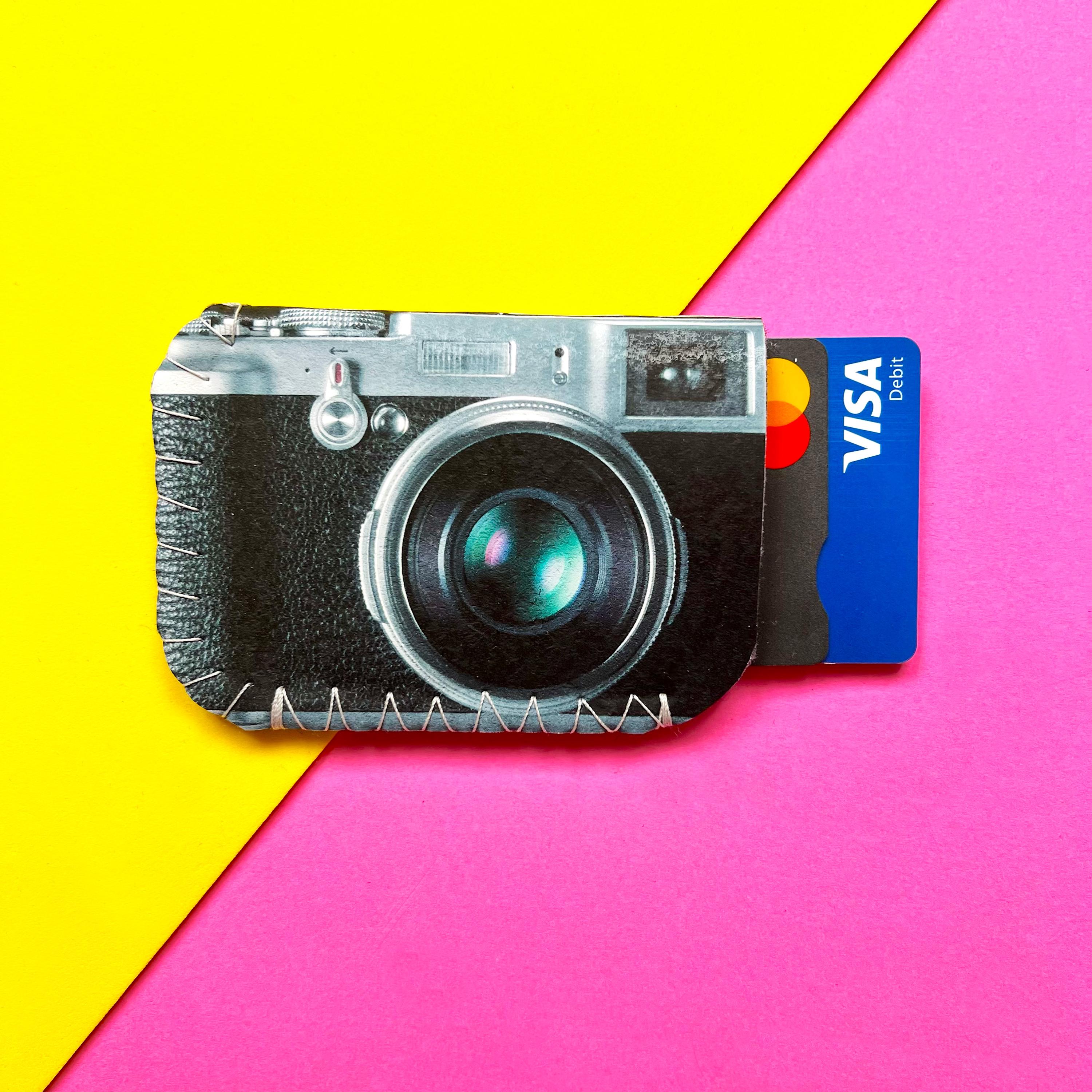 Oyster Card Holder, Retro Camera Card Holder, Card Case, Card Sleeve, Travel Pass Holder - Gift for Photographer