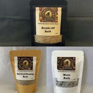 Spiritual bath salts, Intention Herbal bath salts for energy clearing, Metaphysical bath ritual salts, Witchcraft spell bath/spiritual detox