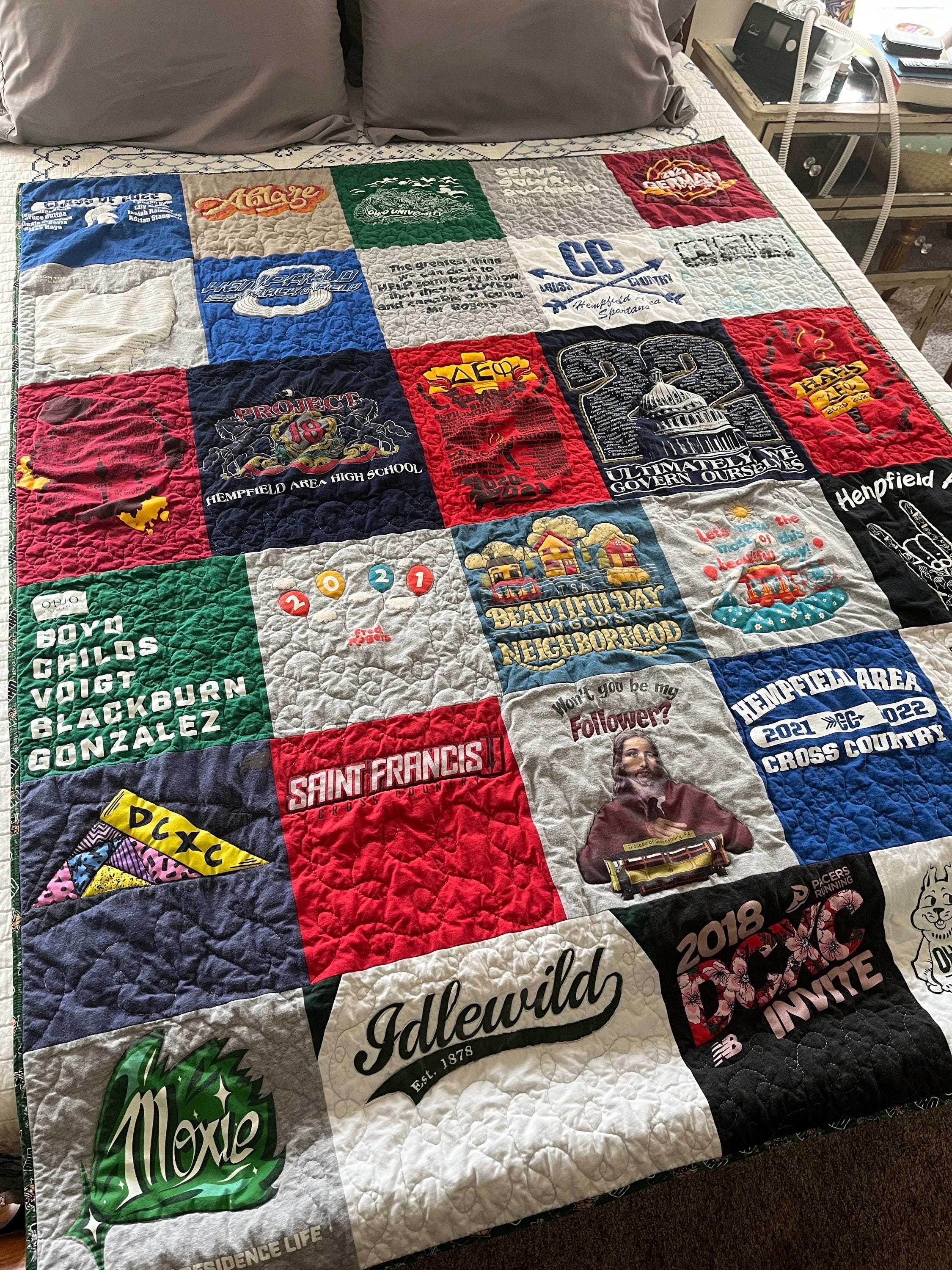 Custom T-shirt Quilt: Cherished Memories Into Cozy Blanket - Etsy