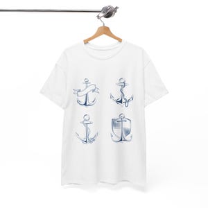 Nautical Anchor T-Shirt Maritime Symbols Design Anchor Shirt, Nautical Shirt, Beach Shirt, Summer Shirt, Men, beach t-shirt, Sailor gift,