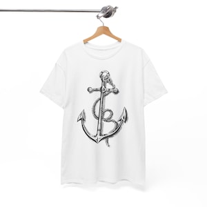 Nautical Anchor T-Shirt Maritime Symbols Design Anchor Shirt, Nautical Shirt, Beach Shirt, Summer Shirt, Men, beach t-shirt, Sailor gift,