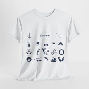 Nautical Anchor T-Shirt Maritime Symbols Design Anchor Shirt, Nautical Shirt, Beach Shirt, Summer Shirt, Men, beach t-shirt, Sailor gift,