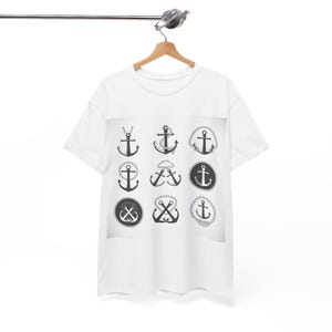 Nautical Anchor T-Shirt Maritime Symbols Design Anchor Shirt, Nautical Shirt, Beach Shirt, Summer Shirt, Men, beach t-shirt, Sailor gift,