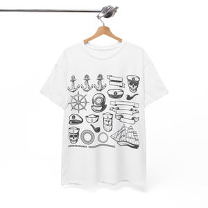 Nautical Anchor T-Shirt Maritime Symbols Design Anchor Shirt, Nautical Shirt, Beach Shirt, Summer Shirt, Men, beach t-shirt, Sailor gift,