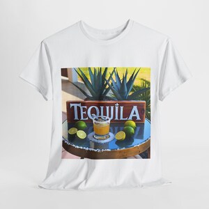 Tequila and Sunshine T-Shirt, Tequila Gift T-Shirt, Funny Summer Alcohol T-Shirt, Humorous , Funny Summer T-Shirt, Drinking Gift alcol retrò