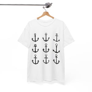 Nautical Anchor T-Shirt Maritime Symbols Design Anchor Shirt, Nautical Shirt, Beach Shirt, Summer Shirt, Men, beach t-shirt, Sailor gift,