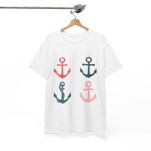 Nautical Anchor T-Shirt Maritime Symbols Design Anchor Shirt, Nautical Shirt, Beach Shirt, Summer Shirt, Men, beach t-shirt, Sailor gift,