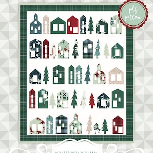Instant Download: Winter Wonderland Quilt Pattern. Yuletide by meags & me.  Christmas Pattern. Applique and Embroidery. Modern Applique