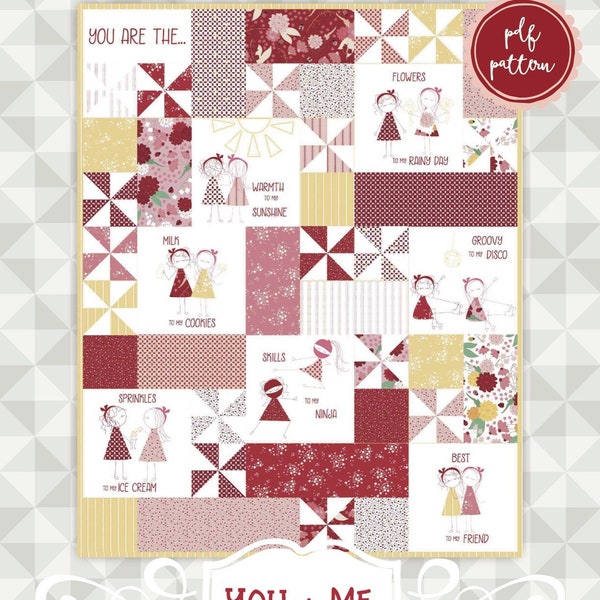 Instant Download- You + Me Quilt Pattern. Ladybug Mania Fabric. meags & me quilt pattern. Me without you quilt