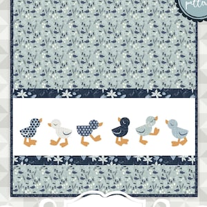 Instant Download: Duckling. An easy applique panel quilt