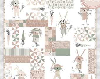 Instant Download: Funny Bunny. Hunny Bunny Fabric Collection